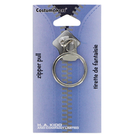 COSTUMAKERS Ring Zipper Pull with Hook – Silver