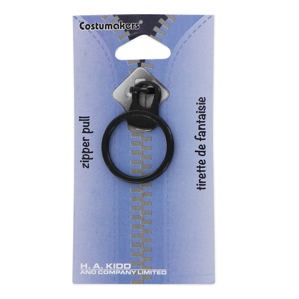 COSTUMAKERS Ring Zipper Pull with Hook – Black