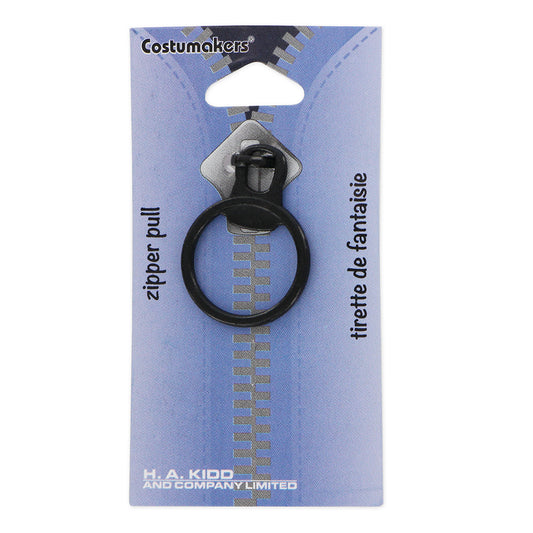 COSTUMAKERS Ring Zipper Pull with Hook – Black