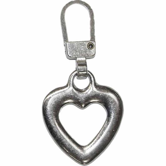 COSTUMAKERS Zipper Pull – Heart – Nickel