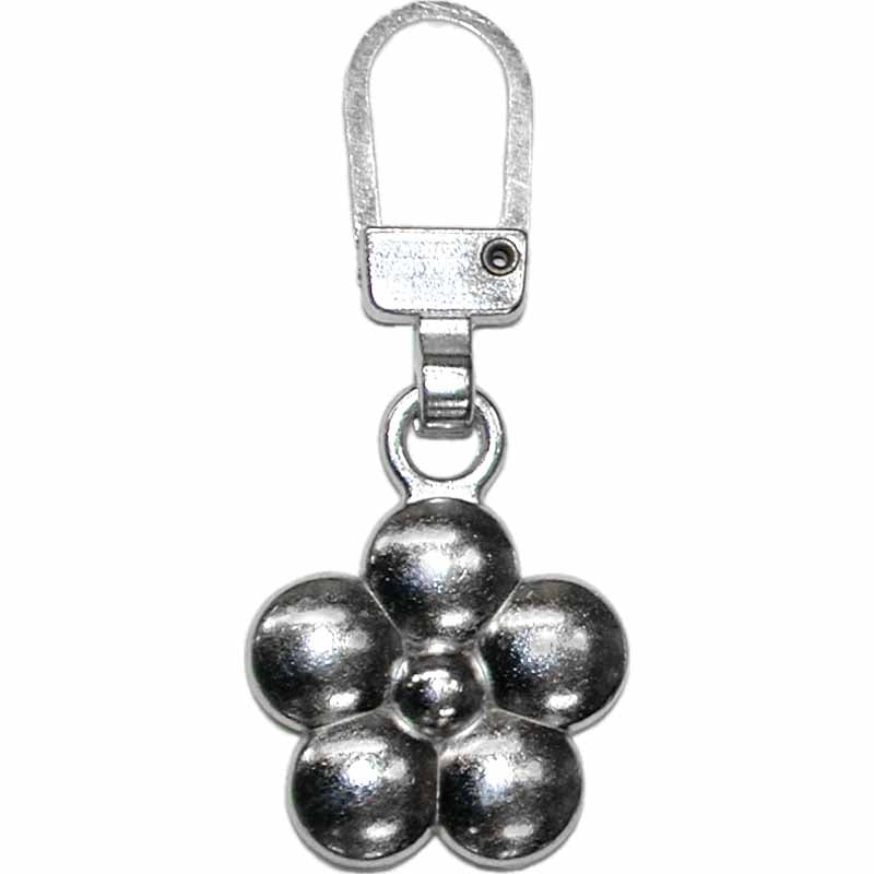 COSTUMAKERS Zipper Pull – Flower – Nickel
