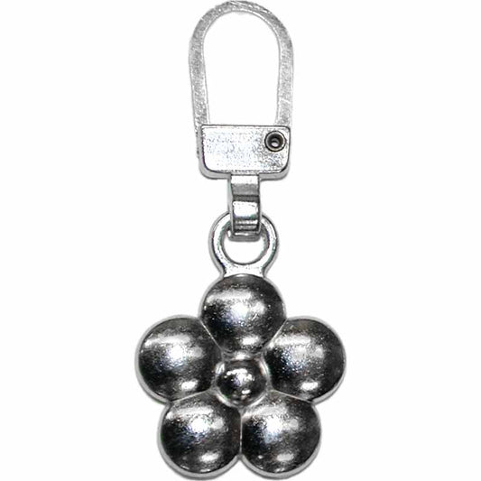 COSTUMAKERS Zipper Pull – Flower – Nickel