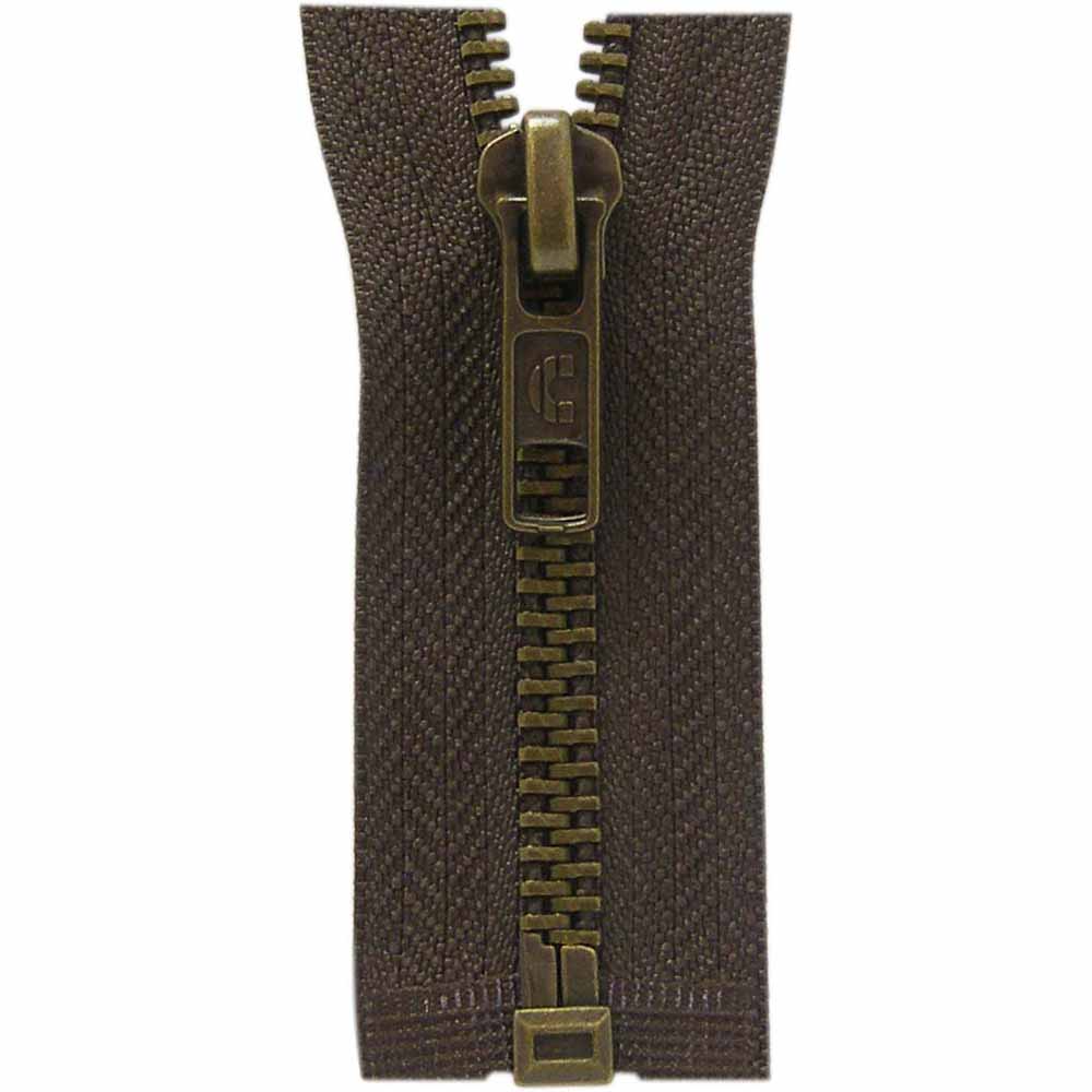 COSTUMAKERS Outerwear One‑Way Separating Zipper 55 cm (22 in) – Sept. Brown