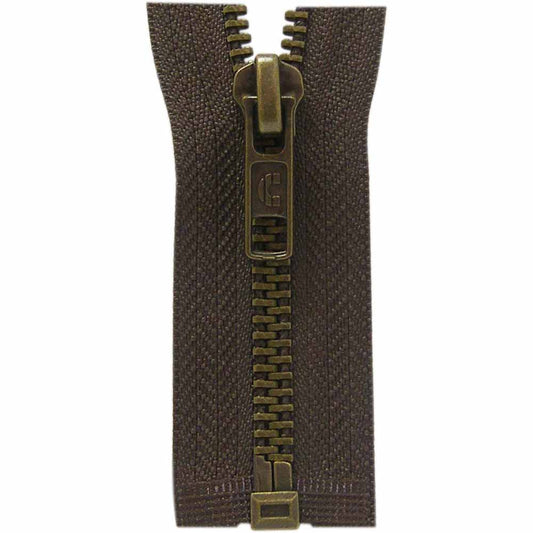 COSTUMAKERS Outerwear One‑Way Separating Zipper 70 cm (28 in) – Sept. Brown