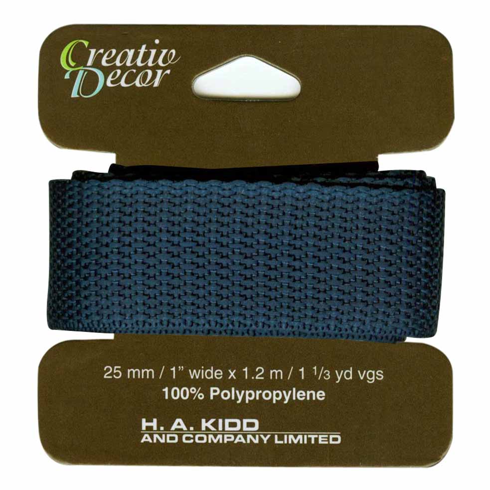 CREATIV DÉCOR Webbing 25mm x 1.2m (1"" x 1 1/4yd) - Navy
