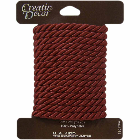 CREATIV DÉCOR Decorative Cord 5mm x 2m - Wine