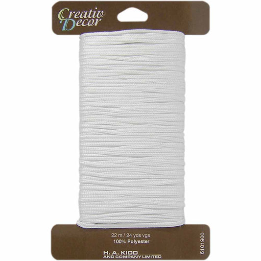 CREATIV DÉCOR Cable Cord Fine 2mm x 22m - White