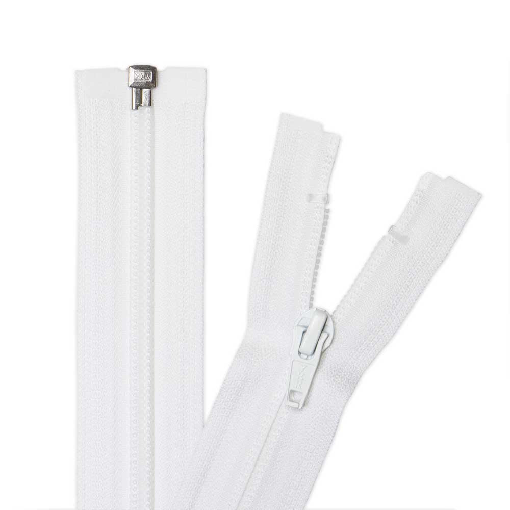 COSTUMAKERS 60 cm (24 in) Activewear Reverse Coil One-Way Separating Zipper – White