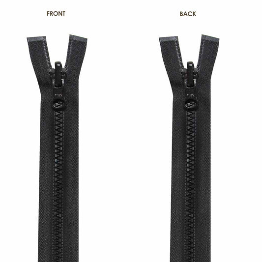 COSTUMAKERS Activewear One Way Separating Reversible Tab Zipper – 45 cm (18") – Black – 1769