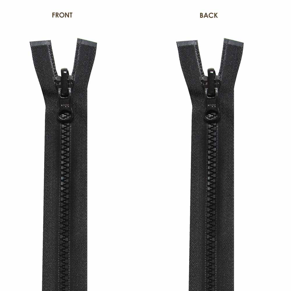 COSTUMAKERS Activewear One Way Separating Reversible Tab Zipper – 55 cm (22") – Black – 1769