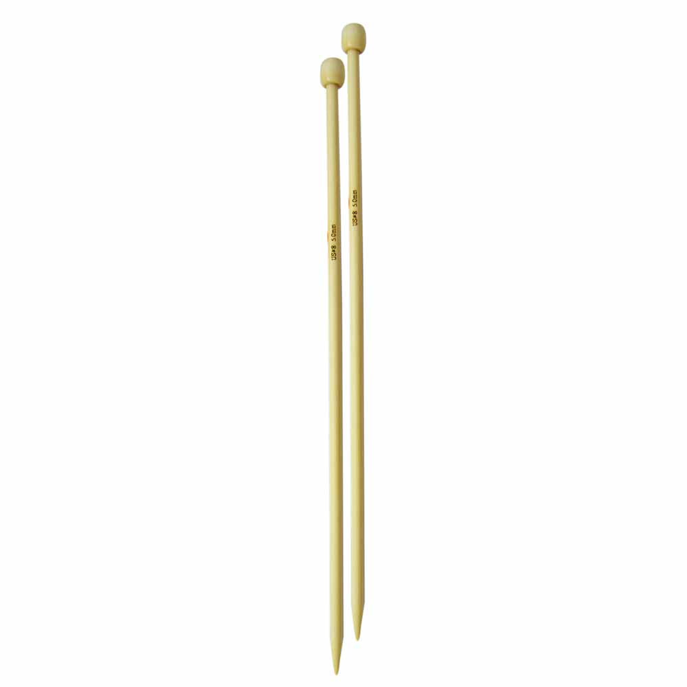 PANDA Single Point Knitting Needles 35cm (14") Bamboo - 5mm/US 8
