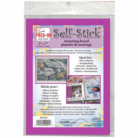 PRES‑ON Self‑Stick Mounting Board – 5" x 7"