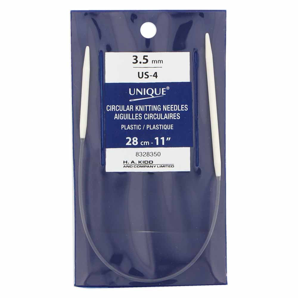 UNIQUE KNITTING Circular Knitting Needles 28cm (11") Plastic — 3.5mm/US 4