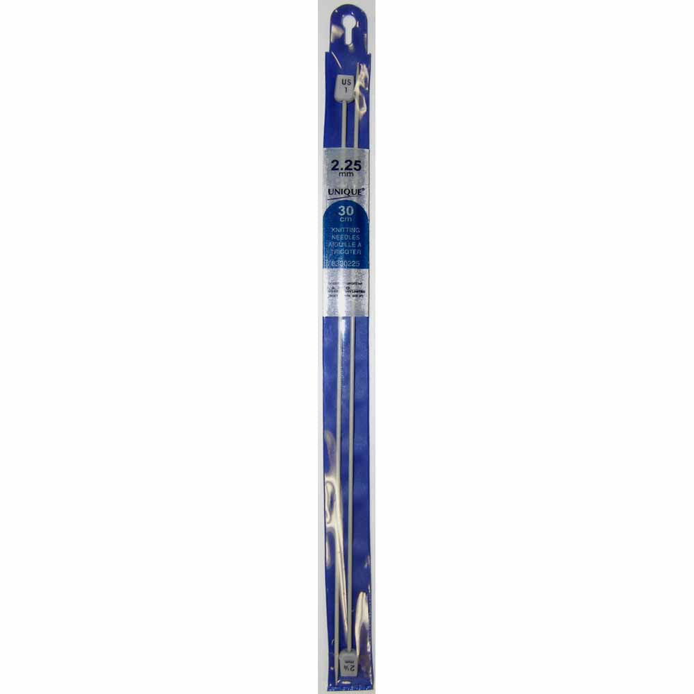 UNIQUE KNITTING – Single Point Knitting Needles – 30 cm – Aluminum – 2.25 mm (US 1)