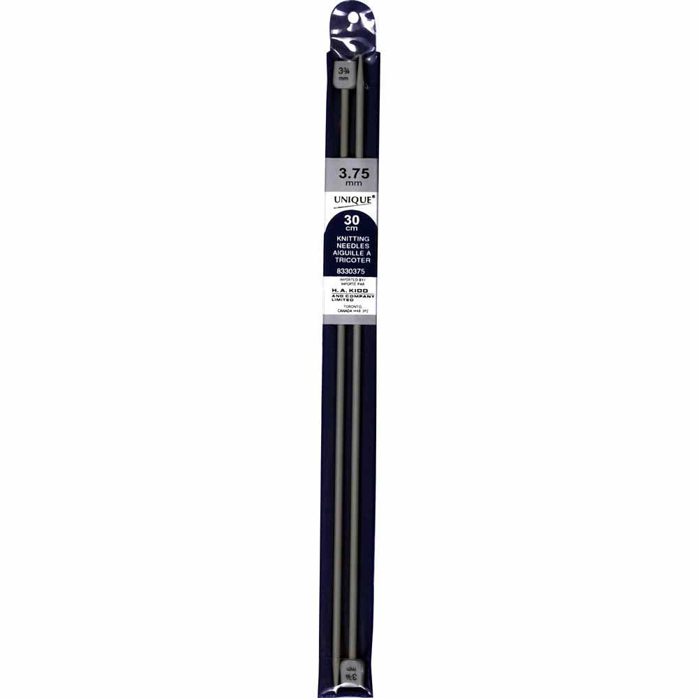 UNIQUE Knitting Single‑Point Knitting Needles, 30 cm – 3.75 mm (US 5), Aluminum