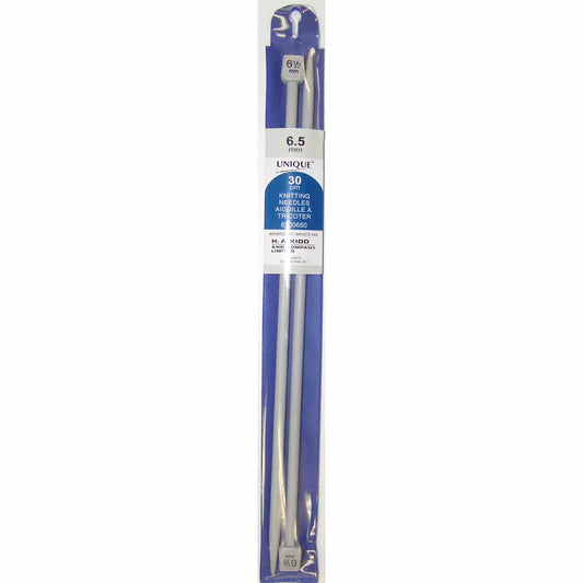 UNIQUE KNITTING Single Point Needles — 30 cm (12″) Plastic, 6.5 mm (US 10.5)