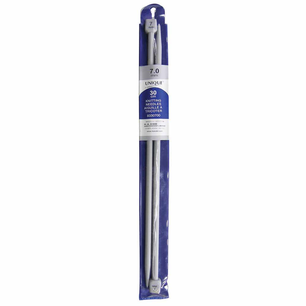 UNIQUE KNITTING – Single Point Knitting Needles – 30 cm – Plastic – 7 mm