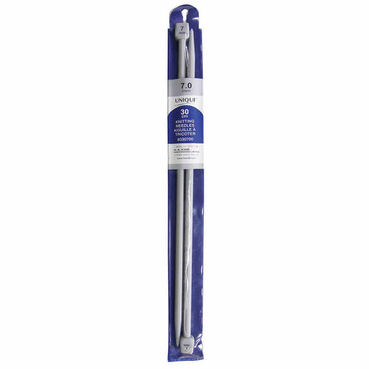 UNIQUE KNITTING – Single Point Knitting Needles – 30 cm – Plastic – 7 mm