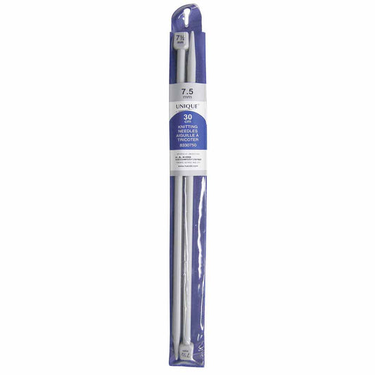 UNIQUE KNITTING – Single Point Knitting Needles – 30 cm – Plastic – 7.5 mm