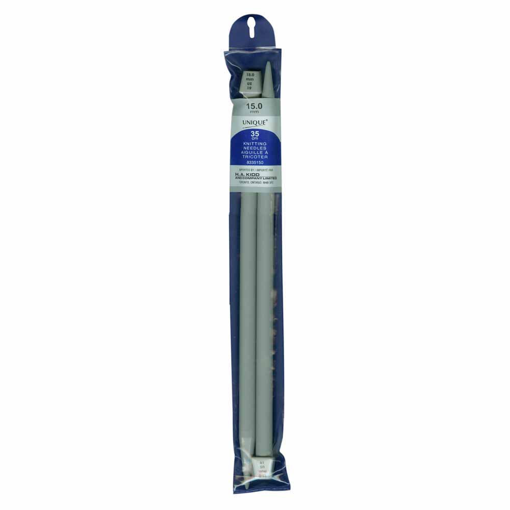 UNIQUE KNITTING Single Point Needles — 35 cm (14″) Plastic, 15 mm