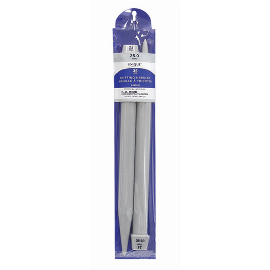UNIQUE KNITTING Single Point Needles — 35 cm (14″) Plastic, 25 mm (US 50)