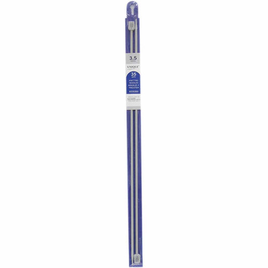 UNIQUE KNITTING Single Point Needles — 35 cm (14″) Aluminum, 3.5 mm (US 4)