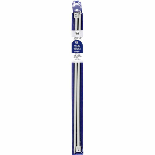 UNIQUE KNITTING Single Point Needles — 35 cm (14″) Plastic, 6 mm (US 10)