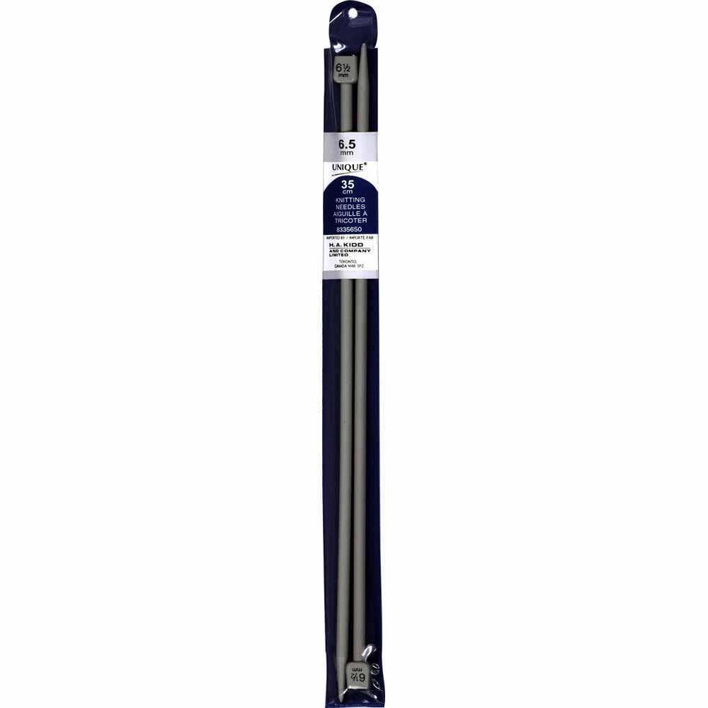 UNIQUE Knitting Single‑Point Knitting Needles, 35 cm – 6.5 mm (US 10.5), Plastic