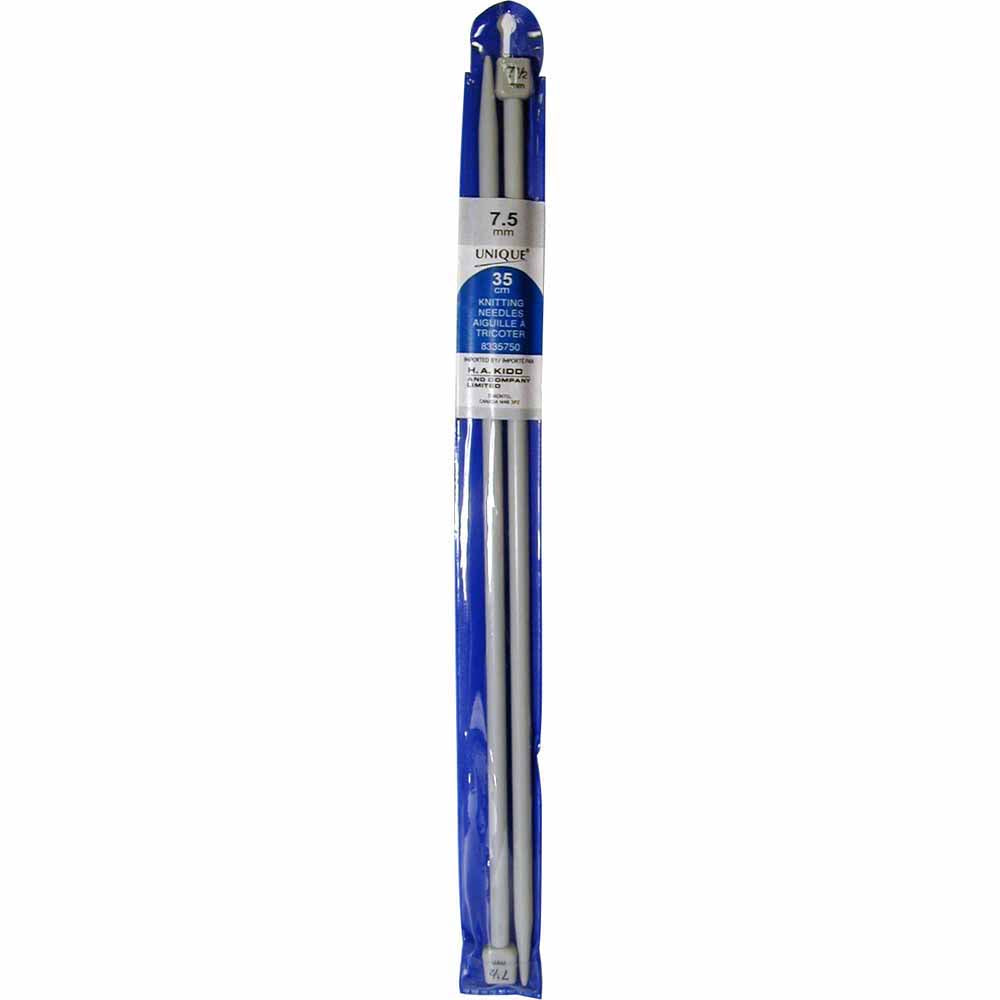 UNIQUE KNITTING Single Point Needles — 35 cm (14″) Plastic, 7.5 mm
