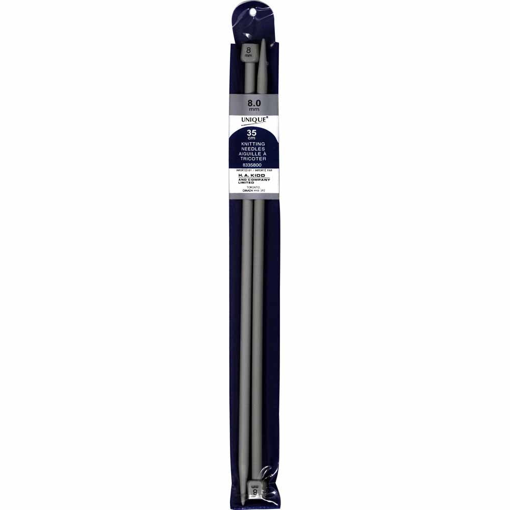 UNIQUE Knitting Single‑Point Knitting Needles, 35 cm – 8 mm (US 11), Plastic