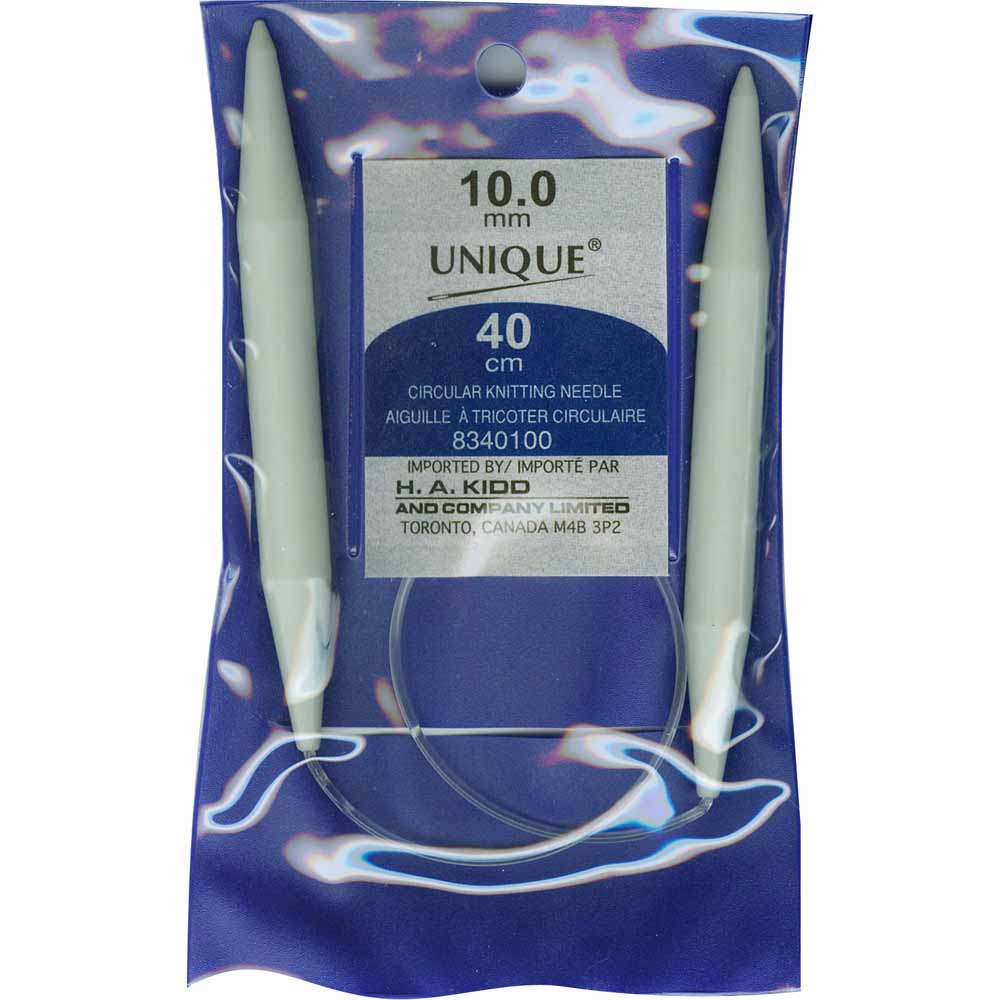 UNIQUE KNITTING Circular Needles — 40 cm (16″) Plastic, 10 mm (US 15)