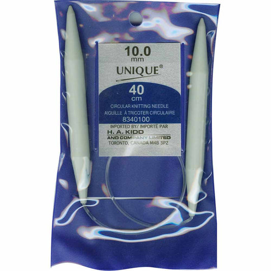 UNIQUE KNITTING Circular Needles — 40 cm (16″) Plastic, 10 mm (US 15)