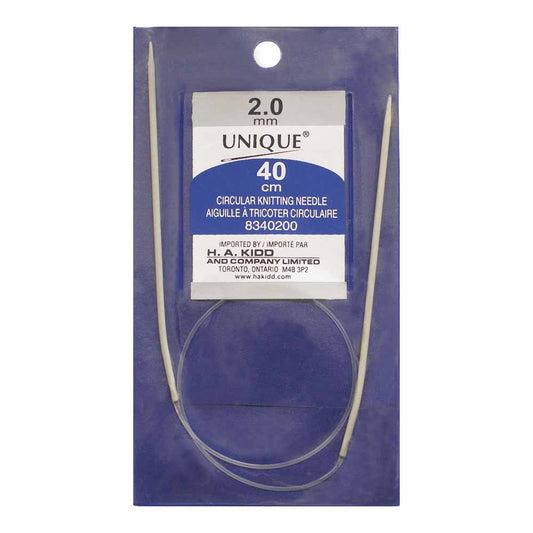 UNIQUE KNITTING – Circular Knitting Needles – 40 cm – Aluminum – 2 mm (US 0)