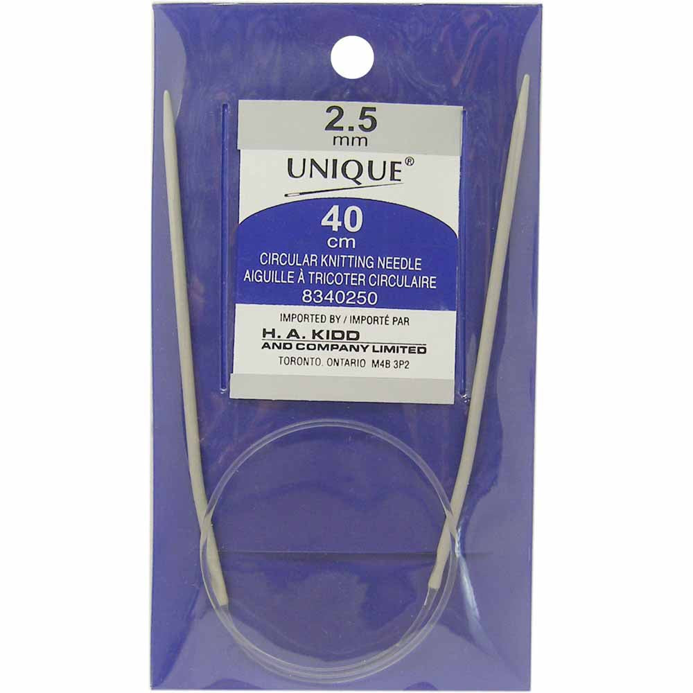 UNIQUE KNITTING – Circular Knitting Needles – 40 cm – Aluminum – 2.5 mm