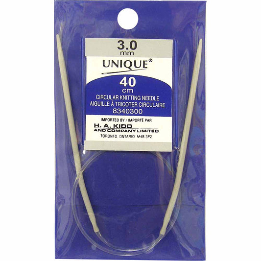 UNIQUE KNITTING – Circular Knitting Needles – 40 cm – Aluminum – 3 mm (US 2)