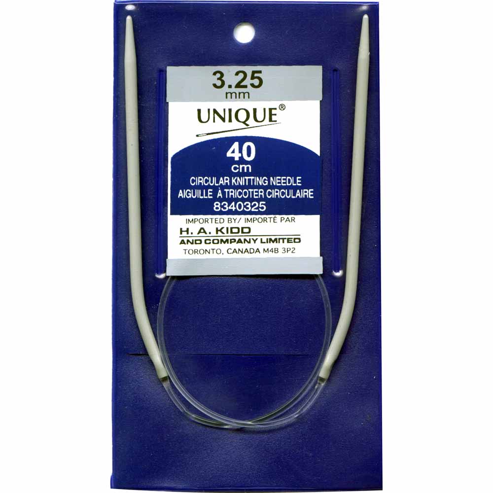 UNIQUE KNITTING Circular Needles — 40 cm (16″) Aluminum, 3.25 mm (US 3)