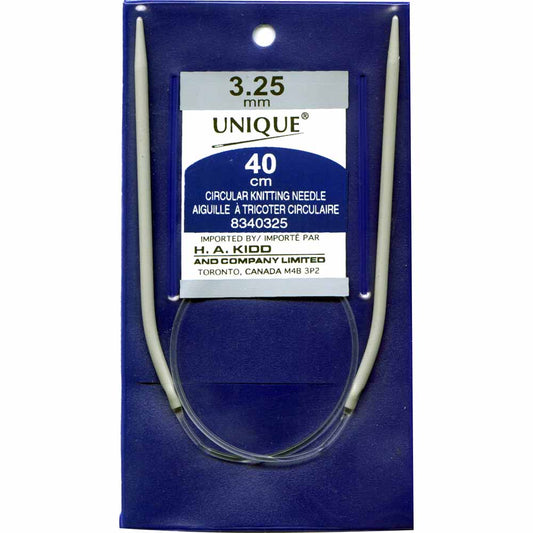 UNIQUE KNITTING Circular Needles — 40 cm (16″) Aluminum, 3.25 mm (US 3)