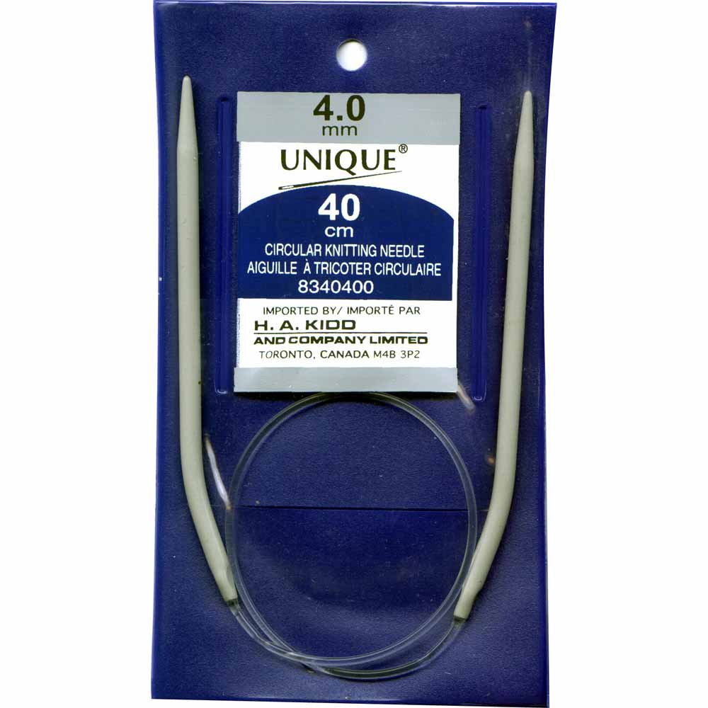 UNIQUE KNITTING Circular Needles — 40 cm (16″) Aluminum, 4 mm (US 6)