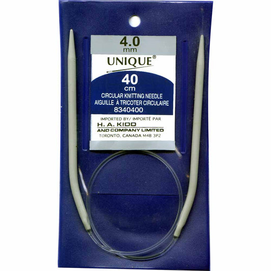 UNIQUE KNITTING Circular Needles — 40 cm (16″) Aluminum, 4 mm (US 6)