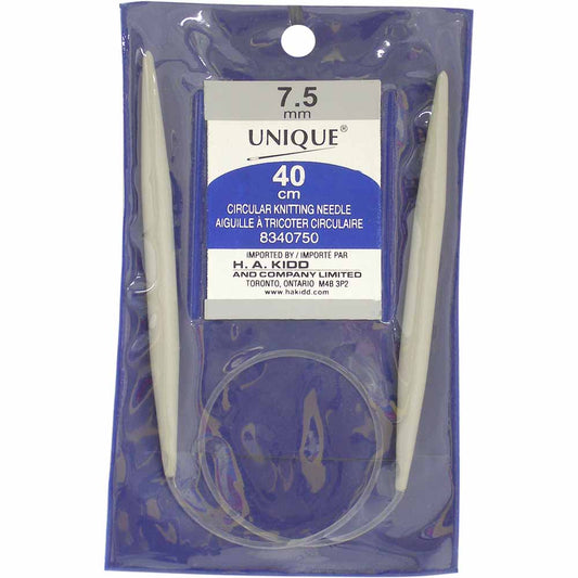 UNIQUE KNITTING Circular Knitting Needles 40cm (16") Aluminum — 7.5mm