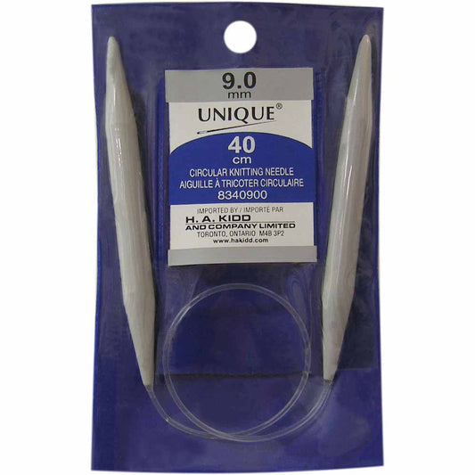 UNIQUE KNITTING Circular Knitting Needles 40cm (16") Plastic — 9mm/US 13