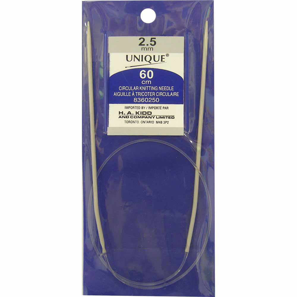 UNIQUE KNITTING – Circular Knitting Needles – 60 cm – Aluminum – 2.5 mm