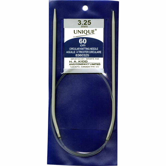 UNIQUE KNITTING Circular Needles — 60 cm (24″) Aluminum, 3.25 mm (US 3)