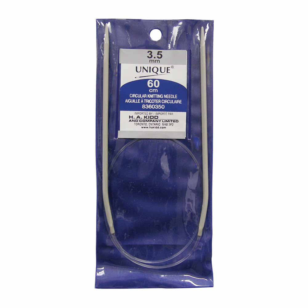UNIQUE KNITTING Circular Knitting Needles 60cm (24") Aluminum — 3.5mm/US 4