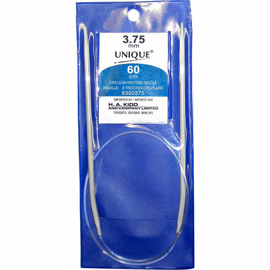 UNIQUE KNITTING – Circular Knitting Needles – 60 cm – Aluminum – 3.75 mm (US 5)