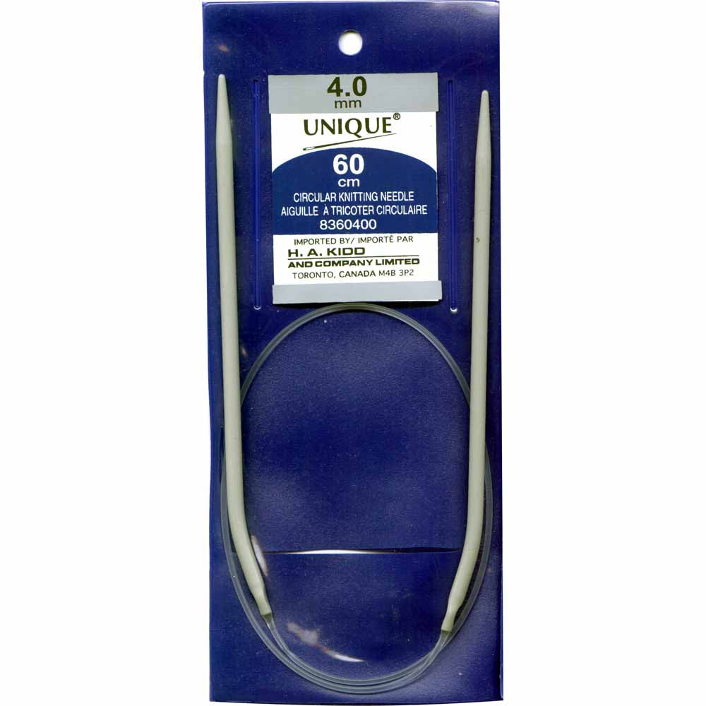 UNIQUE KNITTING Circular Needles — 60 cm (24″) Aluminum, 4 mm (US 6)