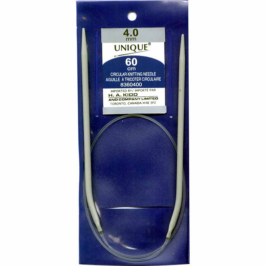 UNIQUE KNITTING Circular Needles — 60 cm (24″) Aluminum, 4 mm (US 6)