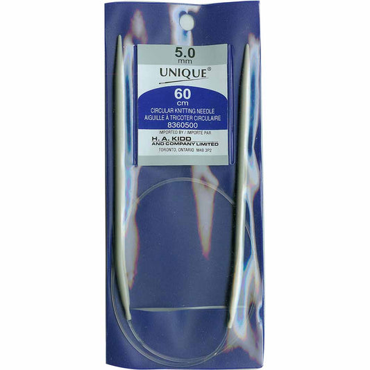 UNIQUE KNITTING – Circular Knitting Needles – 60 cm – Aluminum – 5 mm (US 8)