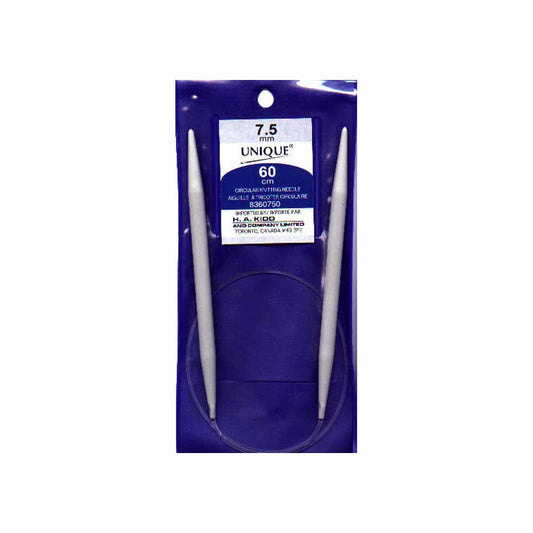 UNIQUE KNITTING Circular Needles — 60 cm (24″) Aluminum, 7.5 mm