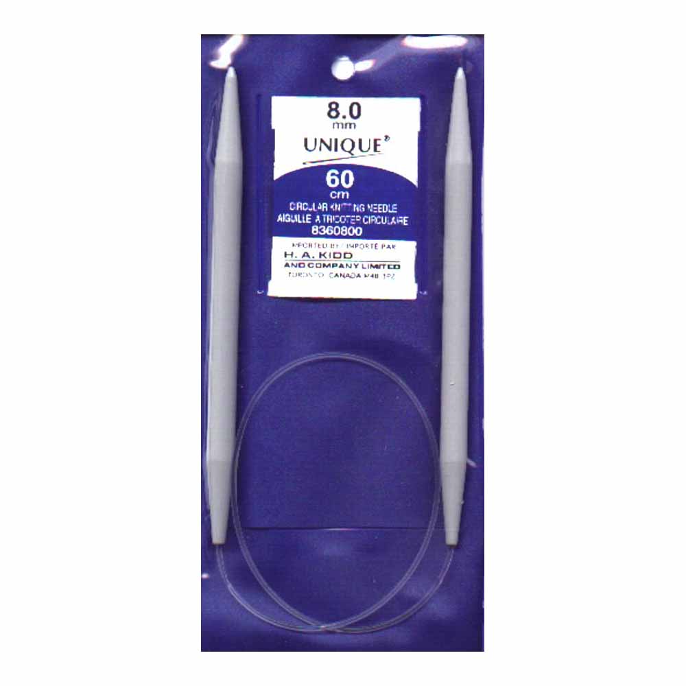 UNIQUE KNITTING Circular Needles — 60 cm (24″) Plastic, 8 mm (US 11)